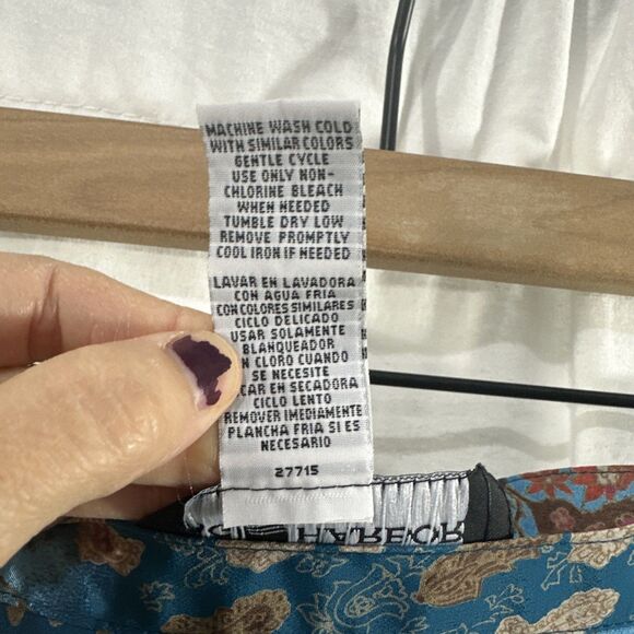 Sag Harbor Blue Paisley Aline Flowy Midi Skirt Womens Size M Boho Whimsical - Picture 10 of 11